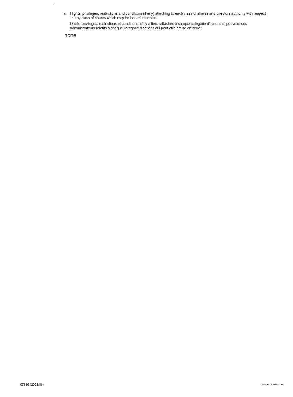 Ontario Articles of Incorporation page 3