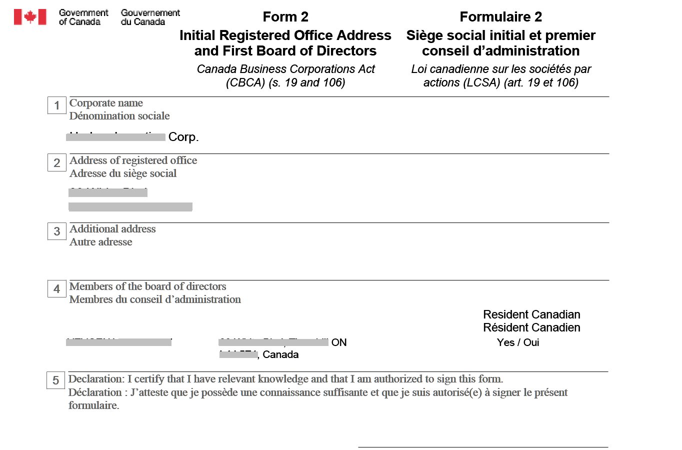 Articles of Incorporation Form 2